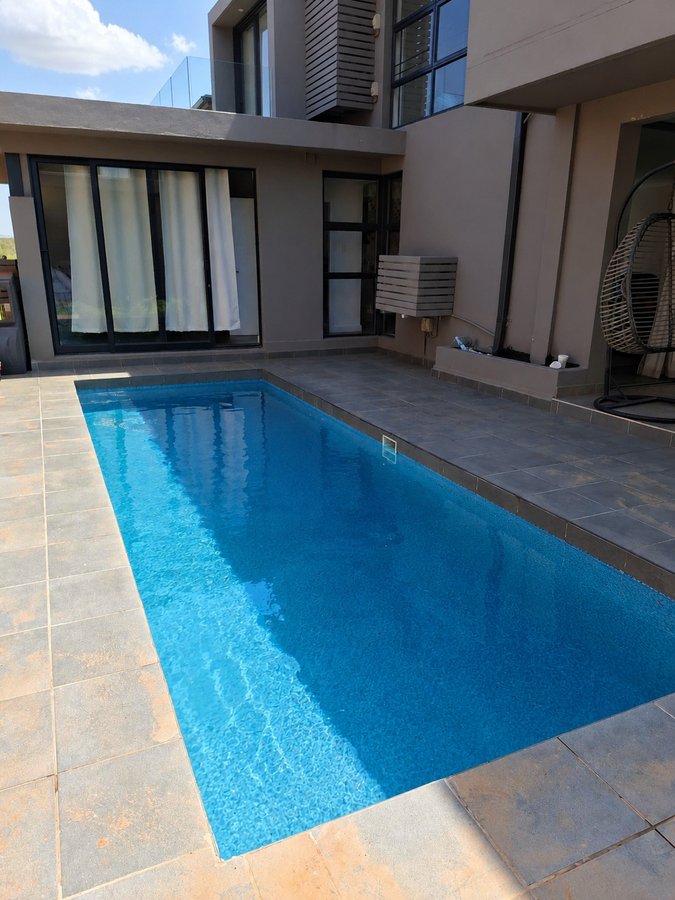 Modern home pool, before and after