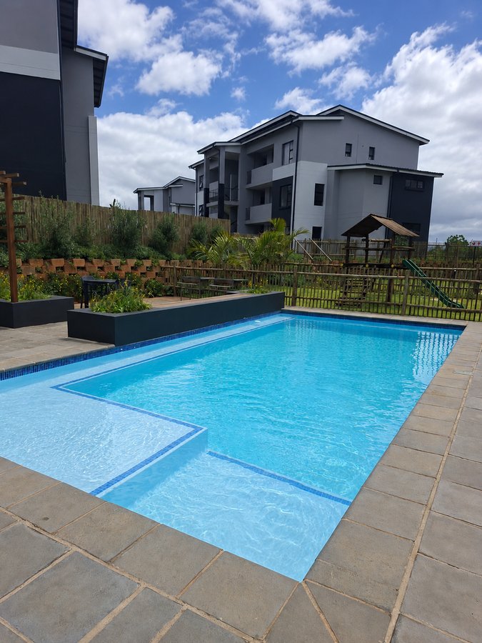 Apartment block pool, before and after